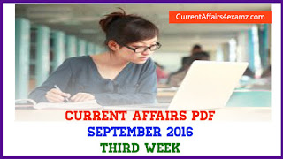 Current Affairs PDF September 2016