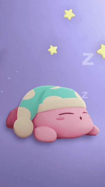 Hình nền động Kirby ngủ siêu đáng yêu