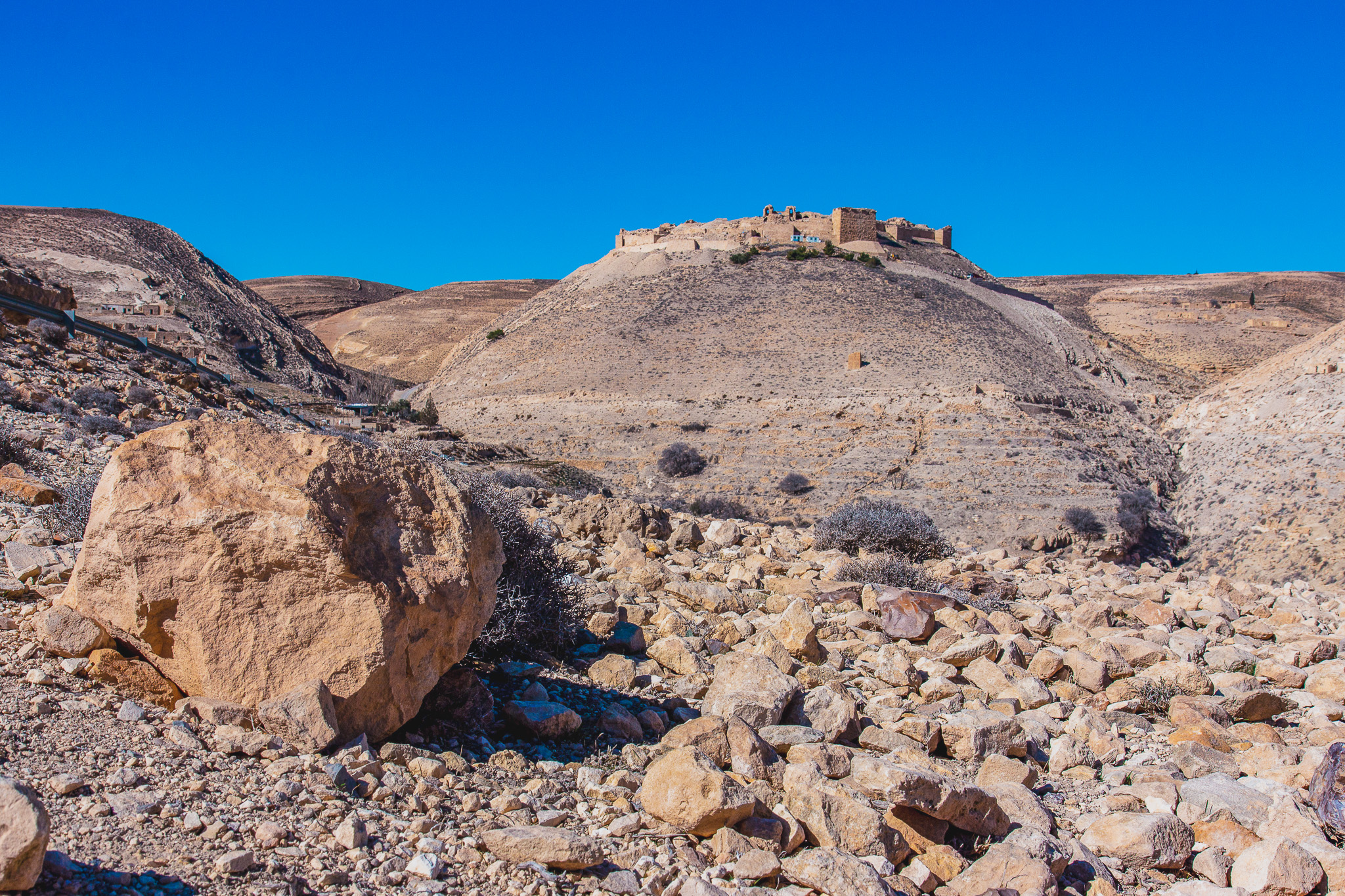 Shoback castle on a hill in Jordan