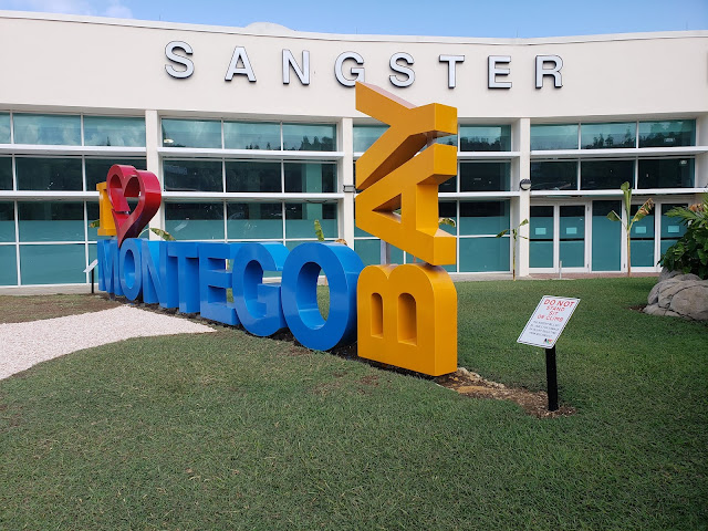 "I Love Montego Bay" sign in Jamaica Sangster Airport