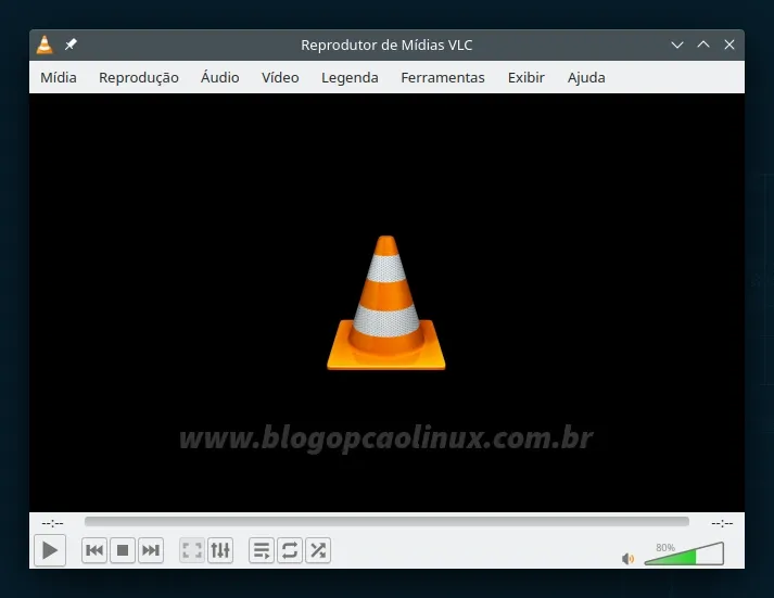 VLC Media Player executando no openSUSE Tumbleweed