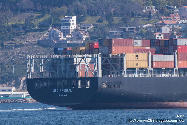 msc krystal, container ship, puerto de vigo, msc, vigo