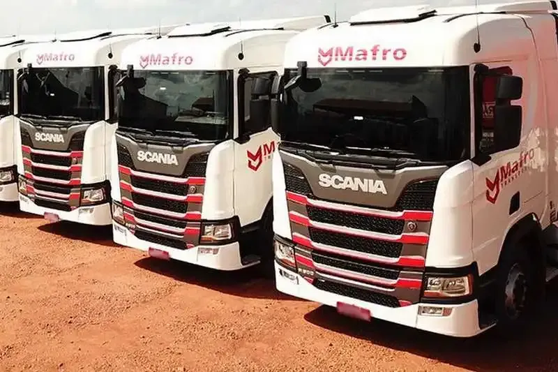 Frota de caminhões Scania da Mafro Transportes