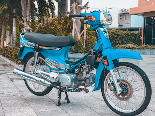 Sơn Honda Dream màu xanh biển cực đẹp