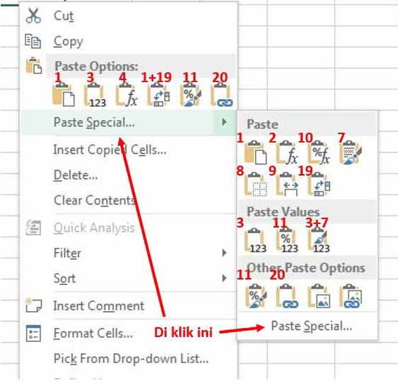 Paste Special Pada Microsoft Excel