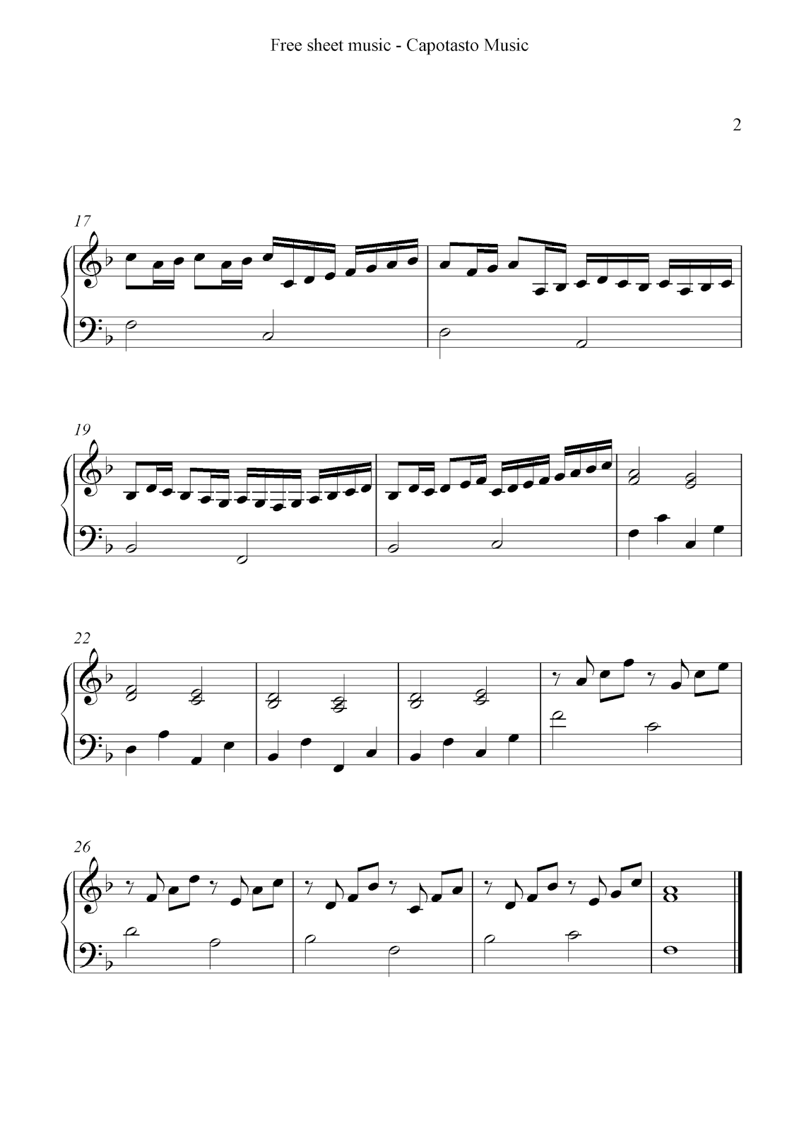 Canon In D, free easy piano sheet music