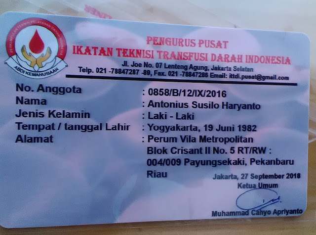 Kartu Anggota Transfusi Darah