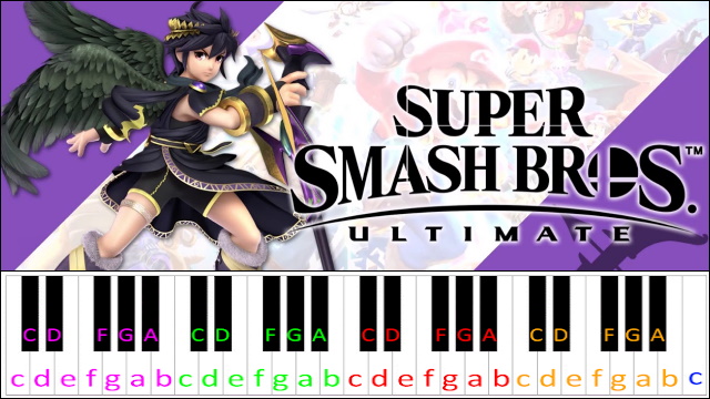 Dark Pit's Theme (Kid Icarus Uprising) Piano / Keyboard Easy Letter Notes for Beginners