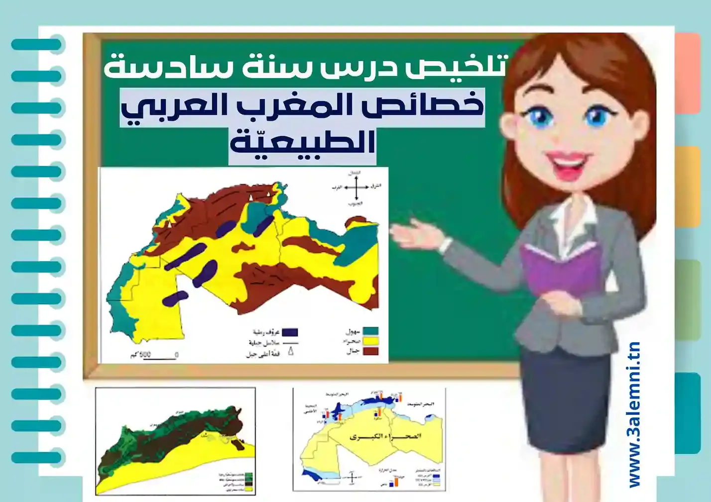 تلخيص درس جغرافيا سنة سادسة : خصائص المغرب العربي الطبيعيّة