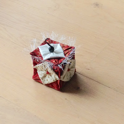 boîte tissu origami noël