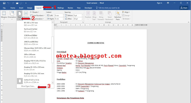 cara agar hasil print Legal tidak terpotong di Ms word