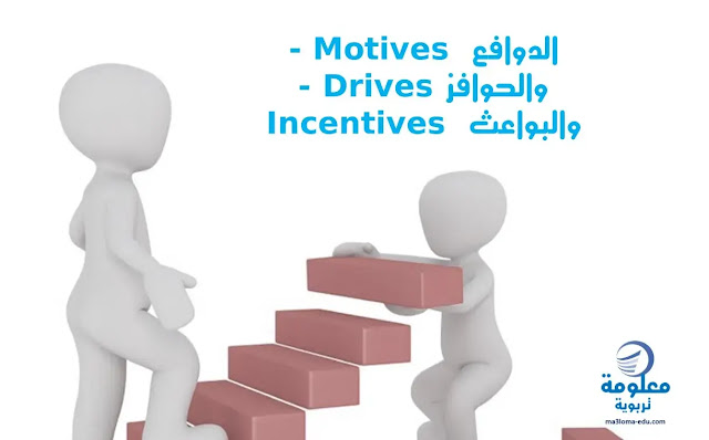 الدوافع Motives والحوافز Drives  والبواعث Incentives