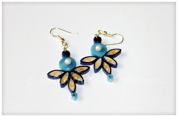 Jewellery Leaf Shaped Earrings Quilling Paper Blue - Etsy India