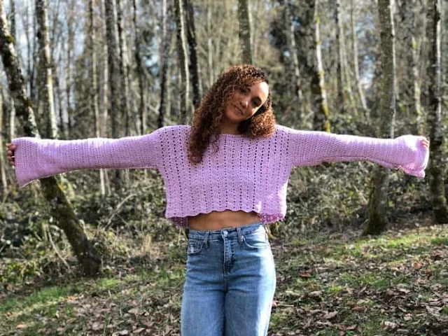 long sleeved summer crop top