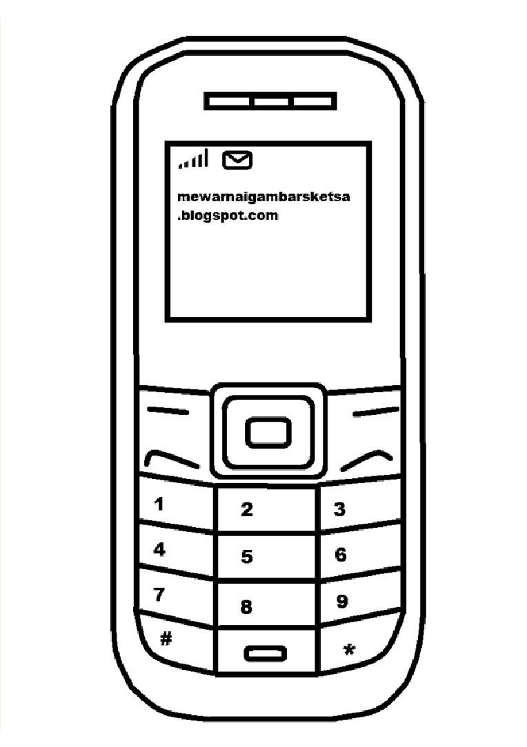 Mewarnai Gambar Sketsa Handphone 3