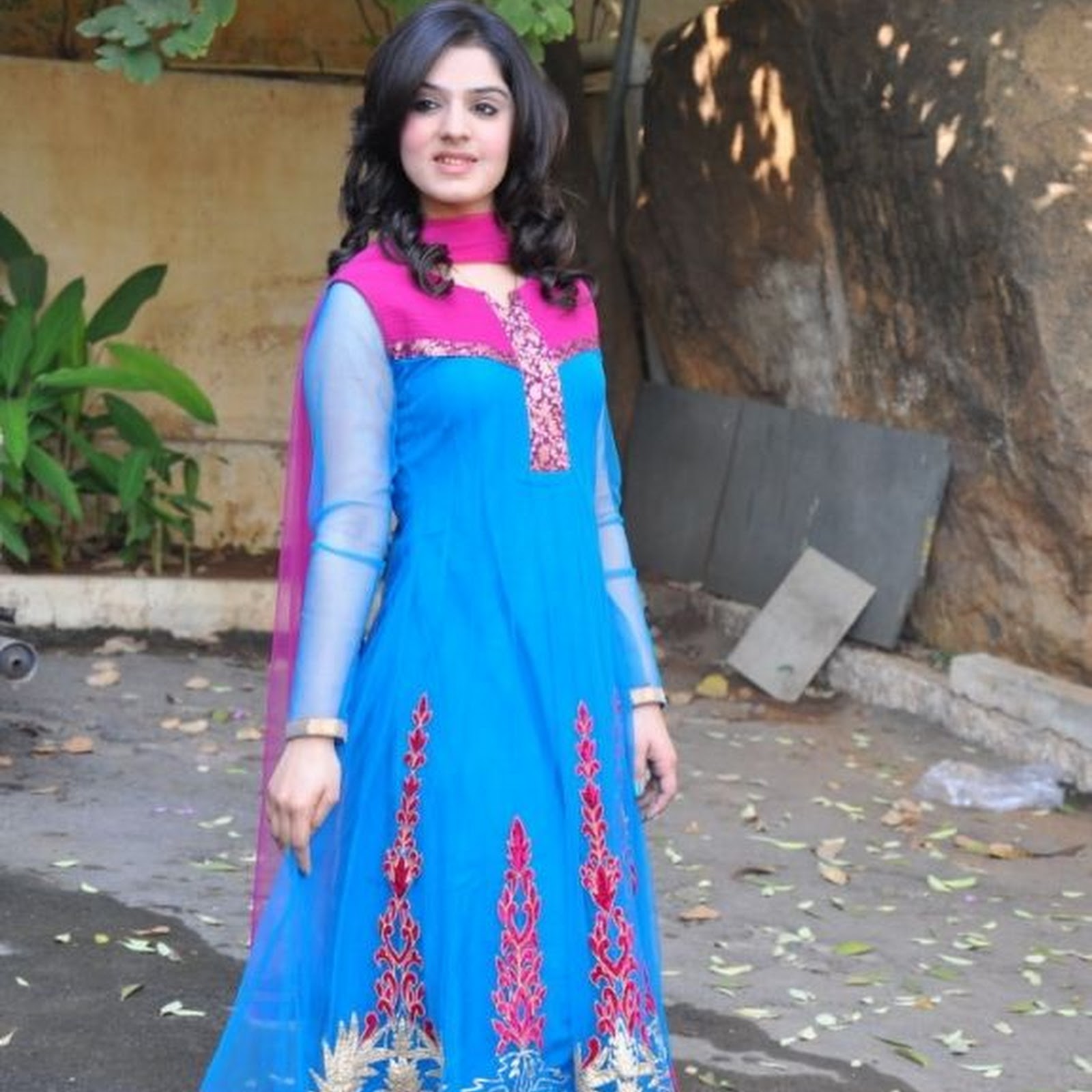 Lucky Sharma Cute Stills in Blue Churidar Dress