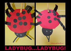 photo of: Ladybug bulletin board, ladybug craft for children, insect art for preschool
