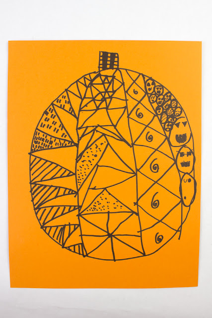 Fun Halloween Drawing Prompt- Pumpkin Zentangles for Kids and Adults