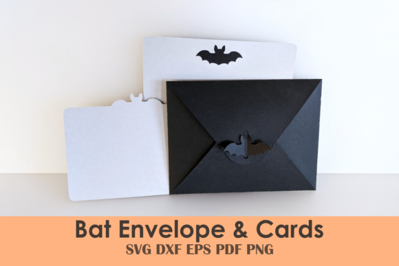 Download Bat Envelope and Card Template 3D SVG Compatible with Silhouette, Cricut and other cutting machines.