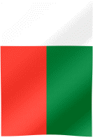 The waving vertical flag of Madagascar (Animated GIF)