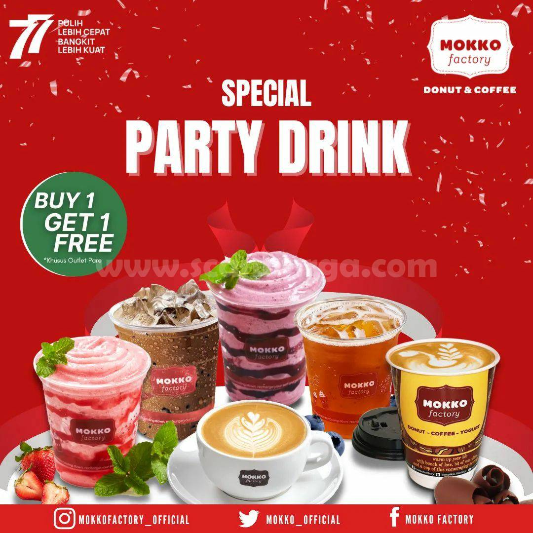 Mokko Factory Pare Promo Special party Drink Buy 1 Get 1 Free