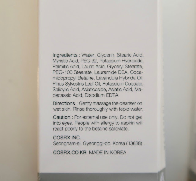 Cosrx ac collection anti acne skin care ingredients 1