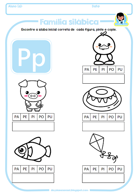 Atividades da Família Silábica completa para imprimir Recursos para alfabetização.