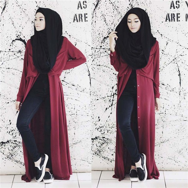 21 Cardigan Panjang Wanita Muslimah Model Terbaru 2017 2018