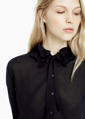 Mango Ruffled Neck Blouse