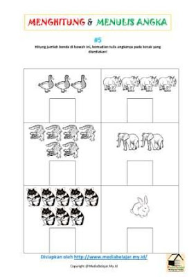 Menghitung Jumlah Benda dan Menuliskan Angkanya Bagian 5