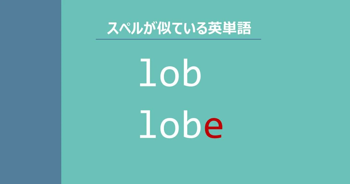 lob, lobe, スペルが似ている英単語