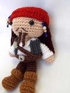 Pirate amigurumi crochet doll