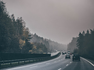 A misty road