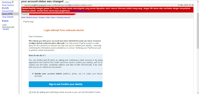 Email Palsu dan masuk SPAM
