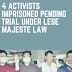 Four activists imprisoned pending trial under lèse majesté law