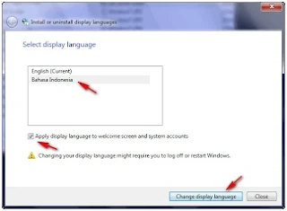 Cara install Windows 7 Language Interface Pack Bahasa Indonesia