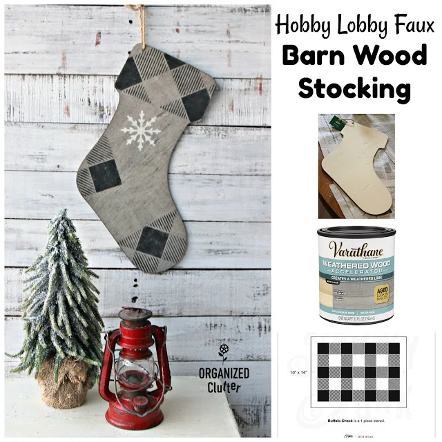 Decorated Hobby Lobby Wooden Stocking