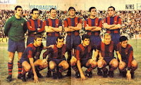 C. F. BARCELONA. Temporada 1970-71. Reina, Rifé, Gallego, Eladio, Torres, Asensi. Rexach, Juan Carlos, Martí Filosía, Marcial y Pujol. C. D. SABADELL 2 C. F. BARCELONA 1 Domingo 24/01/1971. Campeonato de Liga de 1ª División, jornada 19. Sabadell, Barcelona, estadio de la Nova Creu Alta. GOLES: ⚽1-0: 34’, Garzón. ⚽1-1: 49’, Rexach. ⚽2-1: 68’, Garzón.