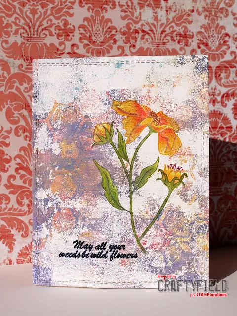 Gelli print with Blooming Bud stamp