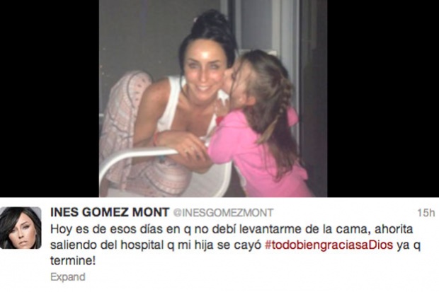 La pequeña ines hija de Ines Gomez Mont fue a parar en el hospital