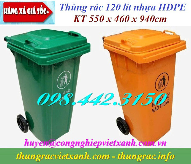 Thùng rác 120 lít giá rẻ