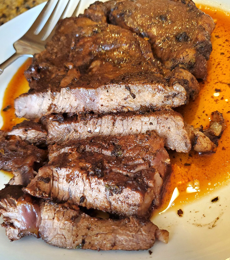 this is beer steak done in a slow cooker sliced