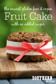 The Easiest Vegan & Gluten Free Christmas Cake Recipe with No Added Sugar - low fat, gluten free, vegan, refined sugar free, healthy, egg free, dairy free