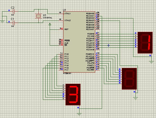 interfacing of three 7-segment with 8051