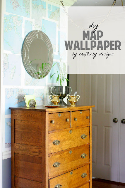 How To DIY Map Wallpaper by @craftivityd