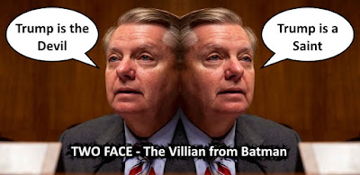 MEME - gvan42 - Two Faced Lindsey Graham