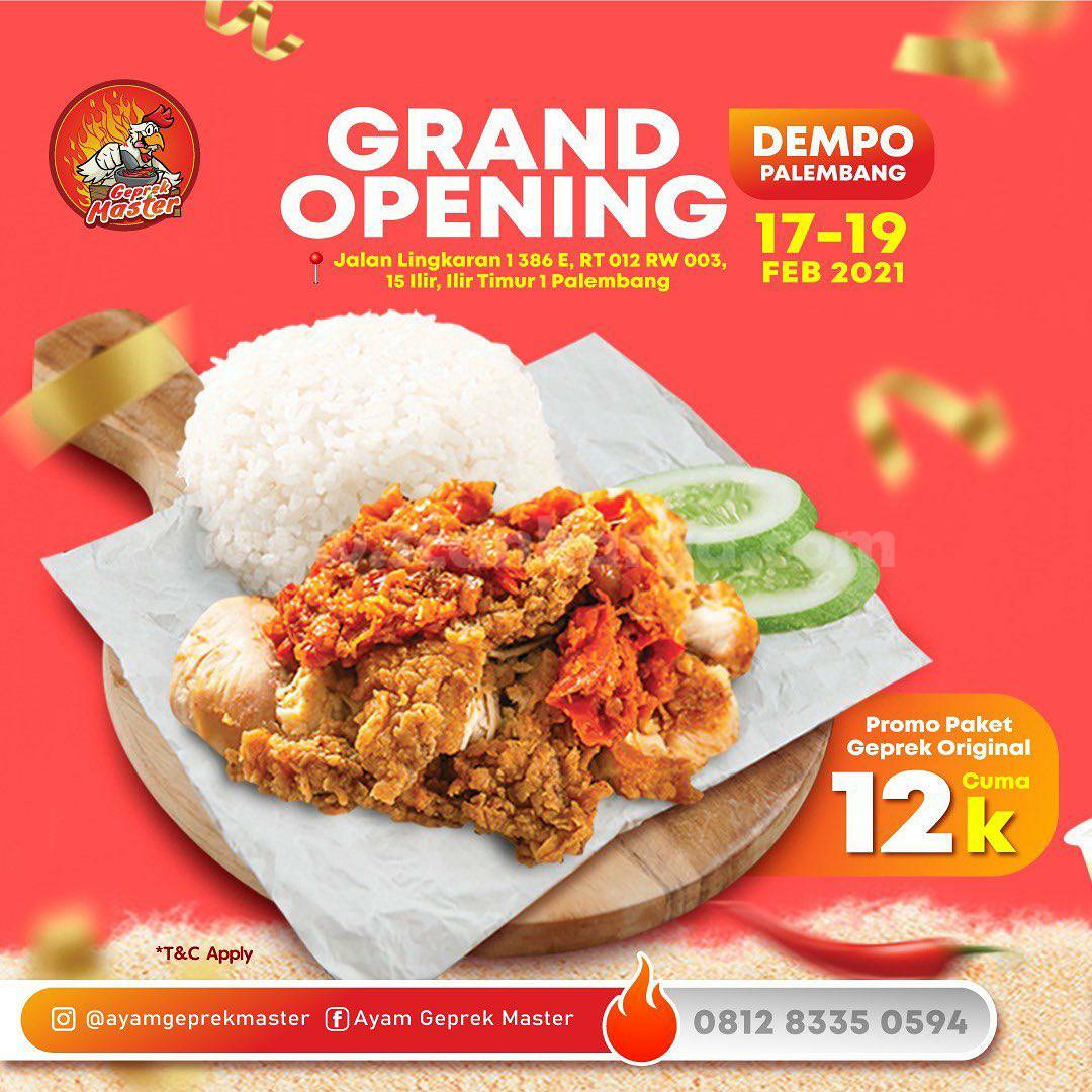 Ayam Geprek Master Dempo Palembang Opening Promo Paket Original cuma Rp 12K