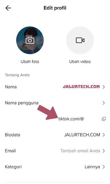 cara melihat link tiktok kita sendiri