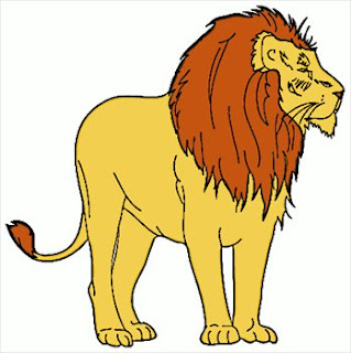 Classic yellow free lion clipart picture