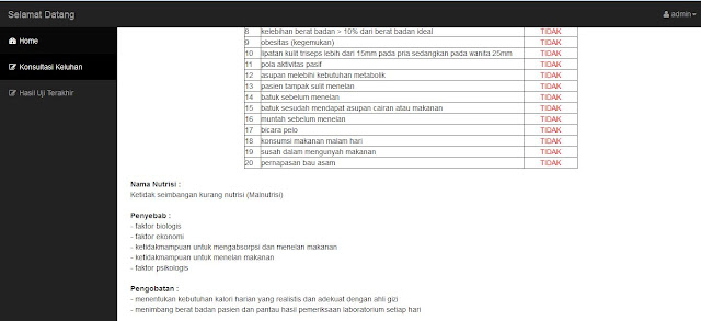 Program algoritma fordward chaining untuk kebutuhan nutrisi pada tubuh